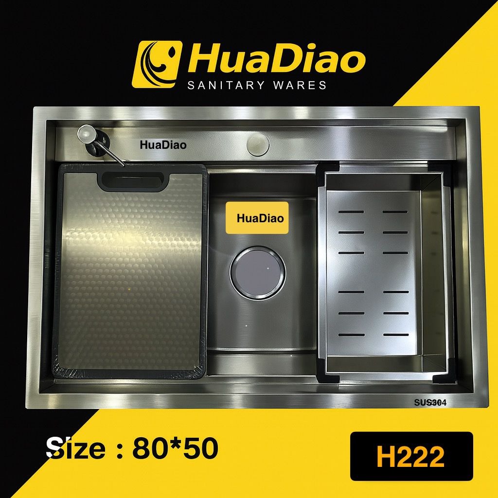 سینک باکسی دو پله هوادیاو (Huadiao (80cm