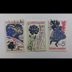 3 قطعه تمبر خارجی- مهر دار- بدون چسب- سری تمبر های چک اسلواکی.