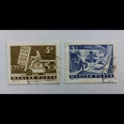 2 قطعه تمبر خارجی-مهر دارـ بدون چسب- کشور مجارستان