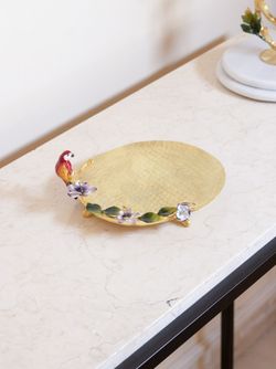 شیرینی خوری 20 سانت برنجی طوطی | مدل 4