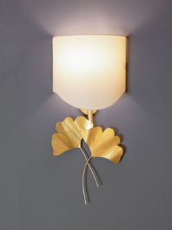 دیوارکوب تک شعله برنجی | مدل برگ نیلوفری