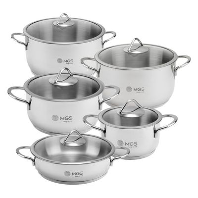 سرویس قابلمه ام جی اس 10 پارچه استیل CWS2110