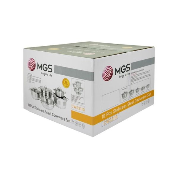 سرویس قابلمه ام جی اس 10 پارچه استیل CWS2110