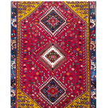 فرش دستباف سایز ذرع و نیم (تمام پشم یلمه طرح سهقاب) کد 6221