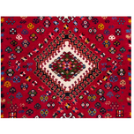 فرش دستباف سایز ذرع و نیم (تمام پشم یلمه طرح سهقاب) کد 6221