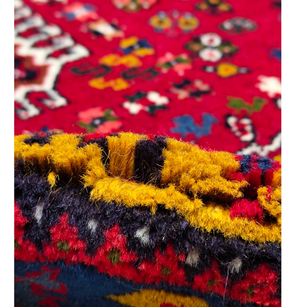 فرش دستباف سایز ذرع و نیم (تمام پشم یلمه طرح سهقاب) کد 6221