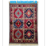 فرش دستباف سایز ذرع و نیم تمام پشم یلمه طرح خشتی کد 706