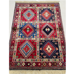 فرش دستباف سایز ذرع و نیم تمام پشم یلمه طرح خشتی کد 706