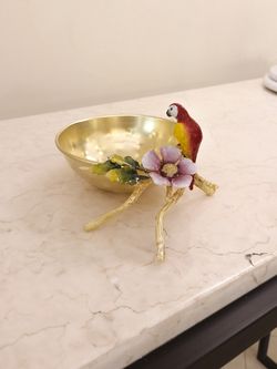 پیاله طوطی برنجی | مدل گل کاغذی