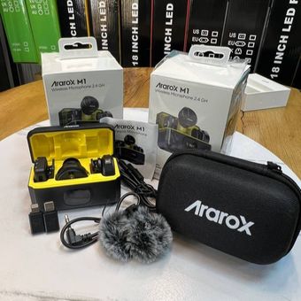 میکروفون یقه ای بی سیم آراروکس Ararox M1 Dual Microphone دو کاربر  ( طراحی سکه ای )
