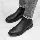 نیم بوت چرم کشی مردانه دوتیکه مدل Italy با تخفیف تکسایز