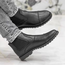 بوت چرم کشی مردانه دوتیکه مدل Italy