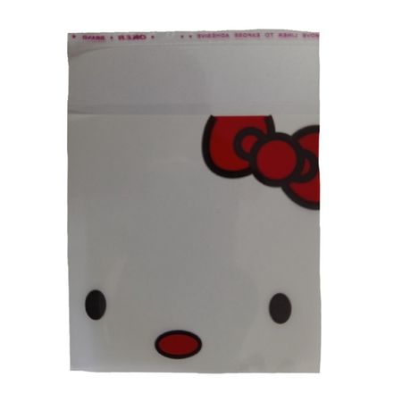 سلفون بسته‌بندی لبه چسبدار 13 × 11 سانت طرح کیتی بسته 1 کیلویی