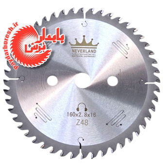 تیغه آلومینیوم بر الماسه نورلند قطر 160 میلی متر Pd104 Neverland 160×2.8×2.0×16×z48(AL)