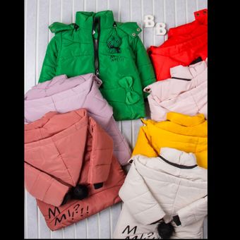 کاپشن دخترانه جیب پاپیون