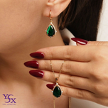نیمست اشکی جواهری زمردی 04044ysx