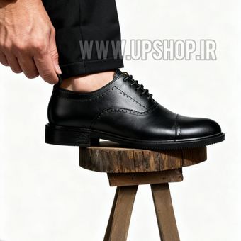 کفش مردانه چرم رسمی اداری  بندی طرح دوتیکه