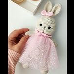 ست عروسک و جغجغه بافت خرگوش