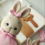 ست عروسک و جغجغه بافت خرگوش