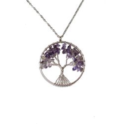 گردنبند آمتیست مدل درخت زندگی