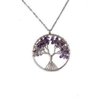 گردنبند آمتیست مدل درخت زندگی