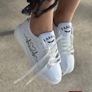 کفش ونس زنانه سفید زیره PU پیو ضمانت سبکی و دوام