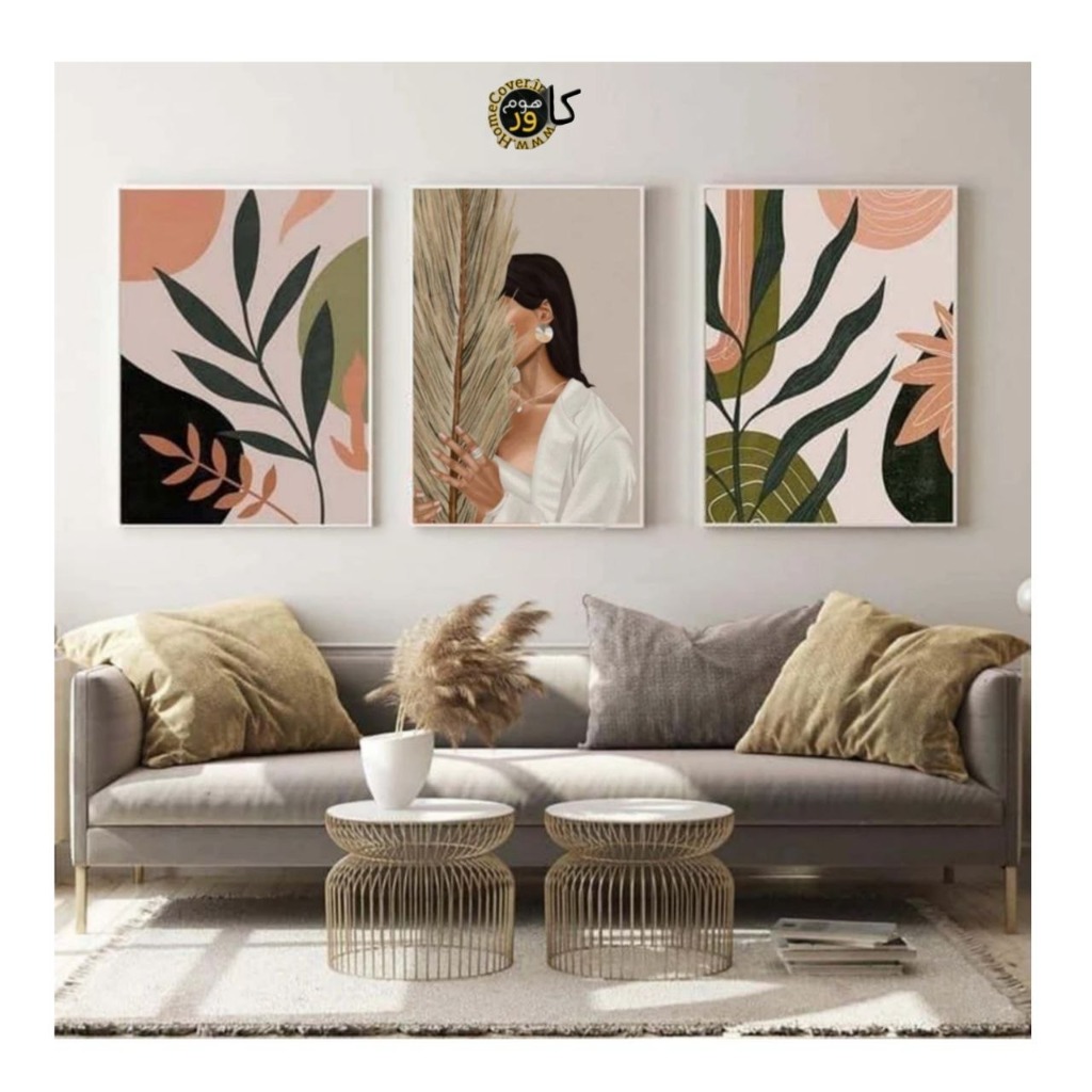 تابلو دکوراتیو رمانتیک دیزاین مدل الگانزا د آرته Eleganza D'Arte مجموعه 3 عددی