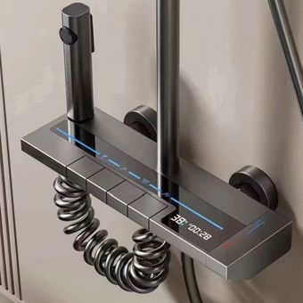 دوش حمام پیانویی هوشمند SAN MARINO C4119 — نمایشگر دما دیجیتال لوکس رنگ دودی