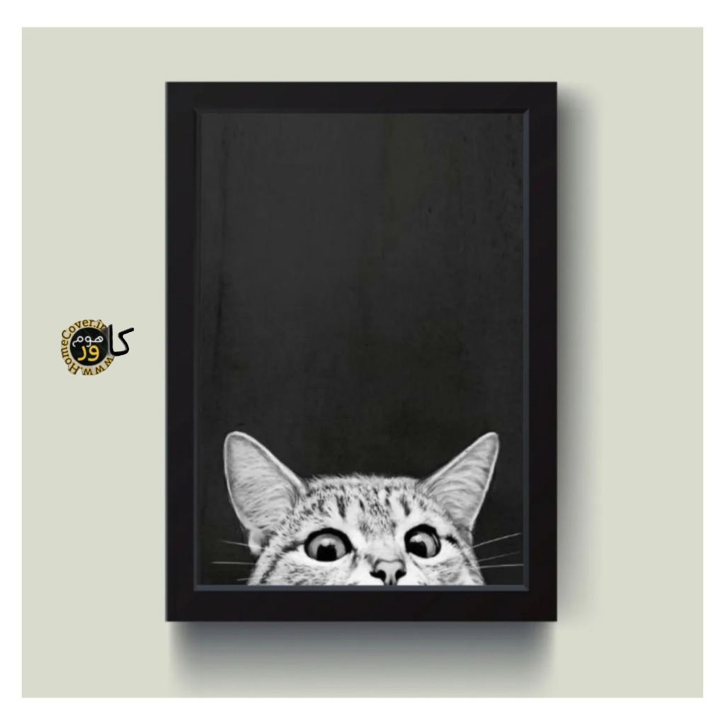تابلو مینیمال رمانتیک دیزاین مدل گربه بامزه Funny Cat