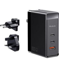 تبدیل شارژ 100 وات مک دودو مدل CH-8101 (بریتانیا/اروپا/آمریکا) | Mcdodo CH-8101 100W GaN Travel Adapter (UK/EU/US)