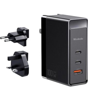 تبدیل شارژ 100 وات مک دودو مدل CH-8101 (بریتانیا/اروپا/آمریکا) | Mcdodo CH-8101 100W GaN Travel Adapter (UK/EU/US)