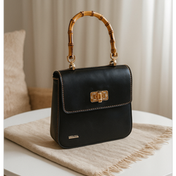 کیف مجلسی چرم دست دوز دسته بامبوکد 490