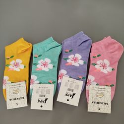 جوراب مچی زنانه طرح گل فری سایز37 تا40