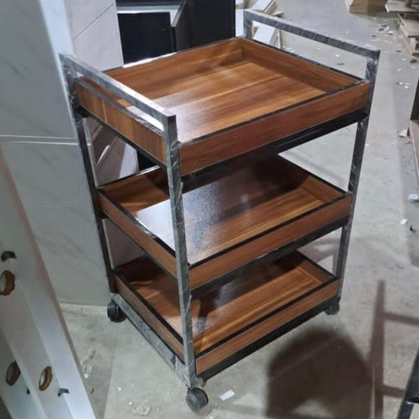 ترولی لوکس سه طبقه ضد آب با چوب طبیعی ترمو وود مدل TMT011