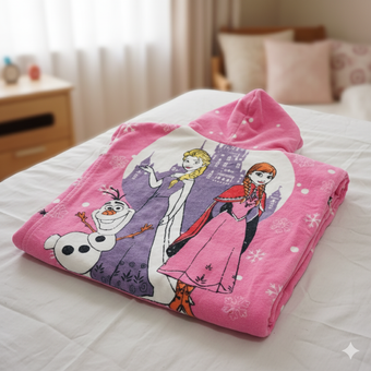 حوله پالتویی بچگانه سایز 100 طرح السا وانا