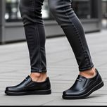 کفش مردانه طبی چرم خارجی مدل جردن  دوردوخت و اشترابل دوزی