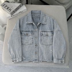 کت جین زنانه کراپ جنس جین درجه یک