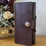 کیف پول و موبایل سه لت با قفل دکمه ای دست دوز جنس چرم سوگو ارسال رایگان