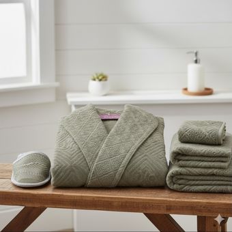 نیم ست حوله پالتویی مدل الماس