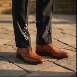 کفش چرم رسمی اداری مجلسی مردانه طرح هشترک رویه چرم خارجی قالب استاندارد ظریف بادوام Up31