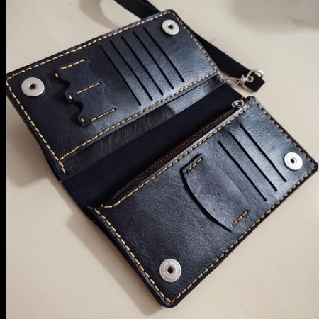 کیف دو لت پشت چرم دست دوز با کیفیت تضمینی