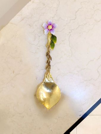 قاشق آجیل خوری شاخه برنجی | مدل 1