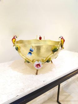 میوه خوری سه طوطی برنجی | مدل 3