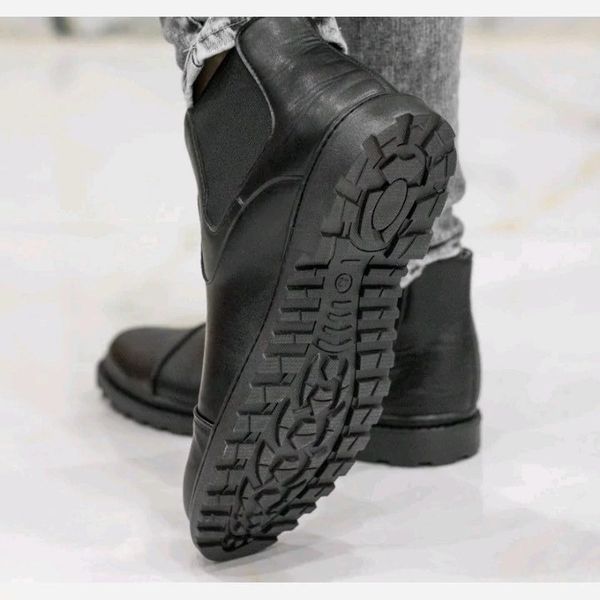 بوت چرم کشی مردانه دوتیکه قالب استاندارد کد ksh11