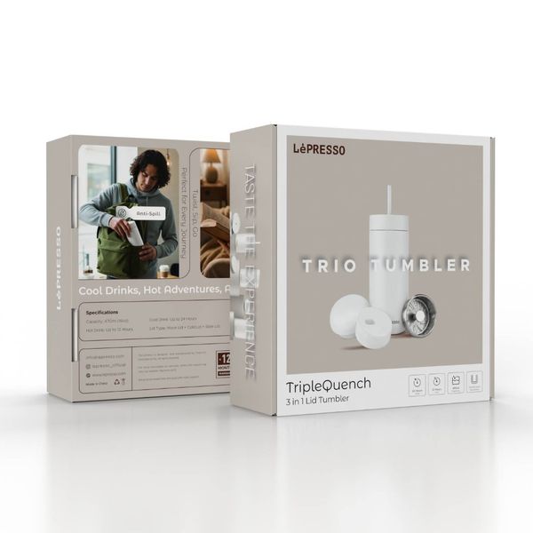 تراول ماگ یا فلاسک 3 کاره برند LePRESSO مدل TripleQuench (Trio Tumbler) 