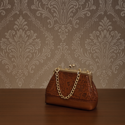 کیف چرمی دهنه فلزی