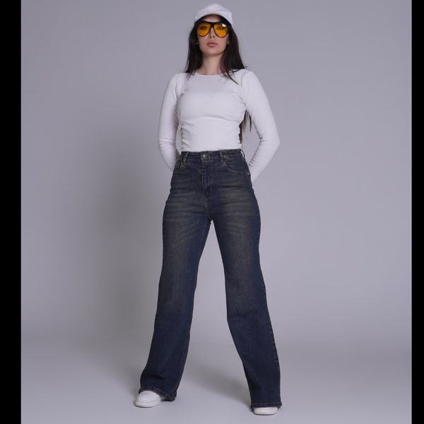 شلوار جین فلر بگ کش کد 3244