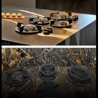 گاز بدون صفحه روی سنگ چهار شعله