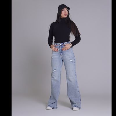 شلوار جین فلر بگ پارچه کش کد 3113