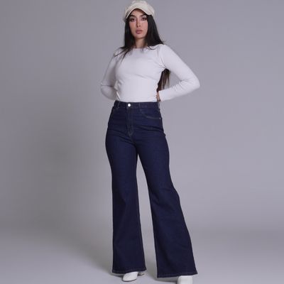 شلوار جین فلر بگ سرمه ای کد 3373